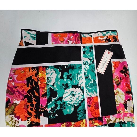 Bisou Bisou Womens Floral Geometric Print Pencil Skirt Size M Colorful & Chic - Picture 3 of 5